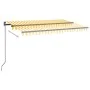 Manual retractable awning with yellow and white LED 400x350 m by vidaXL, Awnings - Ref: Foro24-3069183, Price: 416,18 €, Disc...