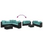 Set de sofás de jardín 6 piezas y cojines ratán sintético negro de , Conjuntos de jardín - Ref: Foro24-3308396, Precio: 439,2...
