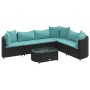 Set de sofás de jardín 7 pzas con cojines ratán sintético negro de , Conjuntos de jardín - Ref: Foro24-3308380, Precio: 498,2...