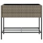 Jardinera con estante ratán sintético gris de , Maceteros y jardineras - Ref: Foro24-366386, Precio: 84,85 €, Descuento: %