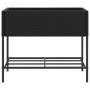 Jardinera con estante ratán sintético negro de , Maceteros y jardineras - Ref: Foro24-366384, Precio: 85,63 €, Descuento: %