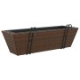 Jardineras con ganchos 2 unidades ratán sintético marrón de , Maceteros y jardineras - Ref: Foro24-366402, Precio: 75,41 €, D...