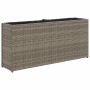 Jardinera con 2 maceteros de ratán sintético gris 90x20x40 cm de , Maceteros y jardineras - Ref: Foro24-366409, Precio: 61,53...