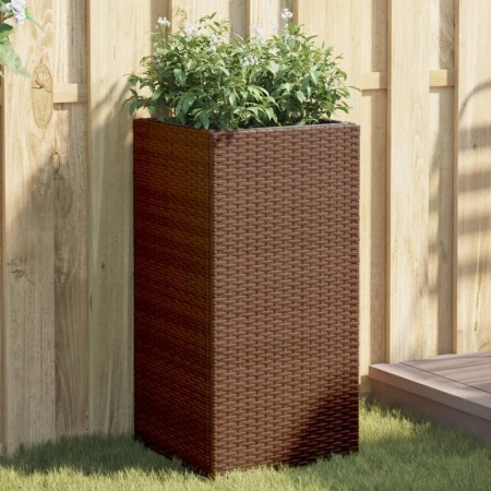 Jardinera de ratán sintético marrón 40x40x80 cm de , Maceteros y jardineras - Ref: Foro24-366414, Precio: 85,84 €, Descuento: %