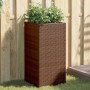 Jardinera de ratán sintético marrón 40x40x80 cm de , Maceteros y jardineras - Ref: Foro24-366414, Precio: 85,84 €, Descuento: %