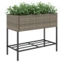 Jardineras con estante 2 uds ratán sintético gris 90x40x75 cm de , Maceteros y jardineras - Ref: Foro24-3210509, Precio: 158,...