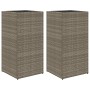 Jardineras 2 unidades ratán sintético gris 40x40x80 cm de , Maceteros y jardineras - Ref: Foro24-3210521, Precio: 163,52 €, D...