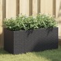 Jardineras con 2 maceteros 2 uds ratán PE negro 72x30x32 cm de , Maceteros y jardineras - Ref: Foro24-3210528, Precio: 102,38...