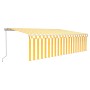 Toldo retráctil manual con persiana amarillo y blanco 5x3 m de vidaXL, Toldos - Ref: Foro24-3069338, Precio: 463,83 €, Descue...