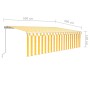 Toldo retráctil manual con persiana amarillo y blanco 5x3 m de vidaXL, Toldos - Ref: Foro24-3069338, Precio: 463,83 €, Descue...