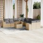 Set de sofás de jardín 11pzas con cojines ratán sintético beige en Conjuntos de jardín | Comprar online en Foru.es