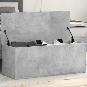 Caja de almacenaje madera ingeniería gris hormigón 90x35x35 cm de , Baúles de almacenamiento - Ref: Foro24-840684, Precio: 65...