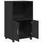 Armario con ruedas madera de ingeniería negro 55x40x91 cm de , Aparadores - Ref: Foro24-853183, Precio: 68,33 €, Descuento: %