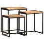 Mesas apilables 3 piezas madera maciza de mango rugosa de , Mesas auxiliares - Ref: Foro24-376037, Precio: 98,00 €, Descuento: %