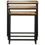 Mesas apilables 3 piezas madera maciza de mango rugosa de , Mesas auxiliares - Ref: Foro24-376037, Precio: 98,00 €, Descuento: %