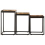 Mesas apilables 3 piezas madera maciza de mango rugosa de , Mesas auxiliares - Ref: Foro24-376037, Precio: 98,00 €, Descuento: %