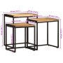 Mesas apilables 3 piezas madera maciza de mango rugosa de , Mesas auxiliares - Ref: Foro24-376037, Precio: 98,00 €, Descuento: %