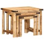 Mesas apilables 3 piezas madera maciza de mango rugosa de , Mesas auxiliares - Ref: Foro24-376040, Precio: 122,23 €, Descuent...