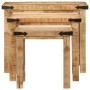 Mesas apilables 3 piezas madera maciza de mango rugosa de , Mesas auxiliares - Ref: Foro24-376040, Precio: 122,23 €, Descuent...