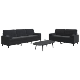 Juego de sofás con cojines 2 piezas terciopelo negro de , Sofás - Ref: Foro24-3278496, Precio: 515,41 €, Descuento: %