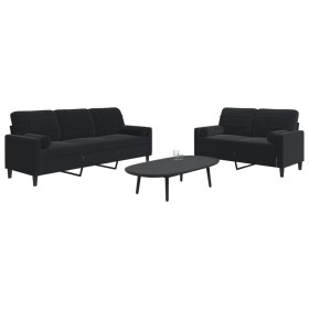 Juego de sofás con cojines 2 piezas terciopelo negro de , Sofás - Ref: Foro24-3278416, Precio: 510,81 €, Descuento: %