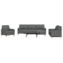 Juego de sofás 4 pzas con reposapiés y cojines tela gris oscuro de , Sofás - Ref: Foro24-3278312, Precio: 686,57 €, Descuento: %