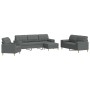 Juego de sofás 4 pzas con reposapiés y cojines tela gris oscuro de , Sofás - Ref: Foro24-3278312, Precio: 686,57 €, Descuento: %