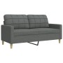 Juego de sofás 4 pzas con reposapiés y cojines tela gris oscuro de , Sofás - Ref: Foro24-3278312, Precio: 686,57 €, Descuento: %
