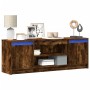 Mueble de TV LED madera ingeniería roble ahumado 139,5x34x50 cm de , Muebles TV - Ref: Foro24-852198, Precio: 96,58 €, Descue...