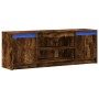 Mueble de TV LED madera ingeniería roble ahumado 139,5x34x50 cm de , Muebles TV - Ref: Foro24-852198, Precio: 96,58 €, Descue...
