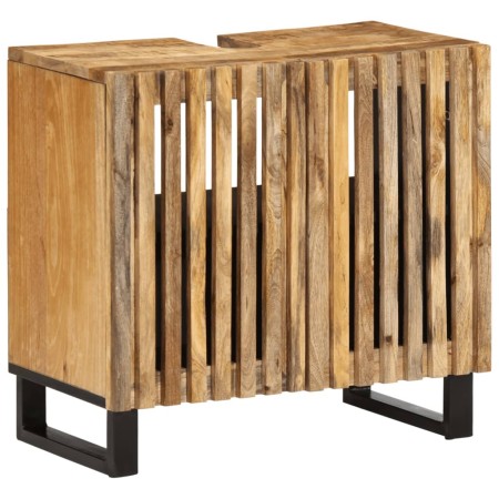Armario de lavabo para baño madera maciza de mango 62x34x58 cm de , Muebles de baño - Ref: Foro24-377529, Precio: 131,14 €, D...