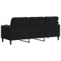 Sofá de 3 plazas con cojines terciopelo negro 180 cm de , Sofás - Ref: Foro24-3278234, Precio: 279,64 €, Descuento: %