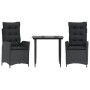 Set comedor de jardín 3 pzas con cojines ratán sintético negro de , Conjuntos de jardín - Ref: Foro24-3213174, Precio: 325,50...