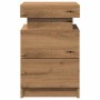 Mesilla de noche con LED madera marrón roble 35x39x55 cm de , Mesitas de noche - Ref: Foro24-857656, Precio: 71,87 €, Descuen...