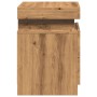 Mesilla de noche con LED madera marrón roble 35x39x55 cm de , Mesitas de noche - Ref: Foro24-857656, Precio: 71,87 €, Descuen...