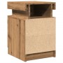 Mesilla de noche con LED madera marrón roble 35x39x55 cm de , Mesitas de noche - Ref: Foro24-857656, Precio: 71,87 €, Descuen...