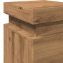 Mesilla de noche con LED madera marrón roble 35x39x55 cm de , Mesitas de noche - Ref: Foro24-857656, Precio: 71,87 €, Descuen...