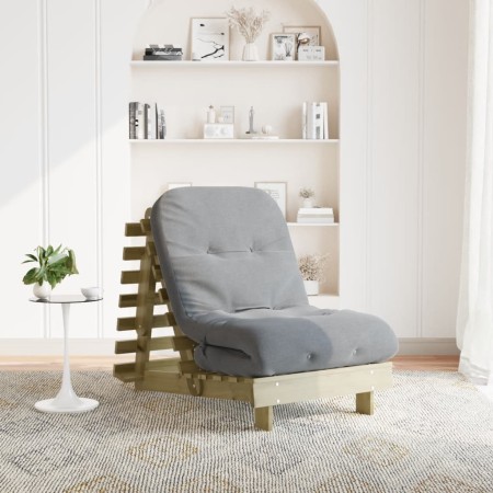 Futón sofá cama con colchón madera impregnada pino 70x206x11 cm de , Futones - Ref: Foro24-846755, Precio: 178,15 €, Descuent...