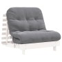 Futón sofá cama con colchón madera maciza blanco 90x206x11 cm de , Futones - Ref: Foro24-846762, Precio: 228,79 €, Descuento: %