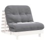 Futón sofá cama con colchón madera maciza blanco 90x206x11 cm de , Futones - Ref: Foro24-846762, Precio: 228,79 €, Descuento: %