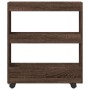 Carro de almacenaje estrecho 3 niveles madera marrón roble de , Carros de cocina y comedor - Ref: Foro24-855247, Precio: 50,4...
