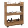 Carro de almacenaje estrecho 3 niveles madera roble artisian de , Carros de cocina y comedor - Ref: Foro24-855258, Precio: 58...