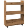 Carro de almacenaje estrecho 3 niveles madera roble artisian de , Carros de cocina y comedor - Ref: Foro24-855258, Precio: 58...
