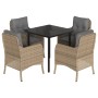 Set comedor de jardín 5 pzas con cojines ratán sintético beige de , Conjuntos de jardín - Ref: Foro24-3211984, Precio: 504,70...