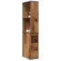Armario de baño estrecho con ruedas madera envejecida de , Taquillas y armarios de almacenamiento - Ref: Foro24-855302, Preci...