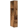 Armario de baño estrecho con ruedas madera envejecida de , Taquillas y armarios de almacenamiento - Ref: Foro24-855302, Preci...