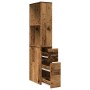 Armario de baño estrecho con ruedas madera envejecida de , Taquillas y armarios de almacenamiento - Ref: Foro24-855302, Preci...