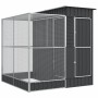 Pajarera con extensión acero plateado 209x203x216 cm de , Pies y jaulas para pájaros - Ref: Foro24-3216426, Precio: 573,94 €,...