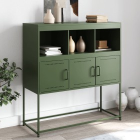 Aparador de acero laminado en frío verde oliva 100,5x39x107 cm de , Aparadores - Ref: Foro24-846594, Precio: 140,19 €, Descue...