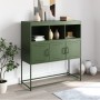 Aparador de acero laminado en frío verde oliva 100,5x39x107 cm de , Aparadores - Ref: Foro24-846594, Precio: 140,19 €, Descue...